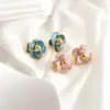 Wholesale Ion Plating (IP) Flower 304 Stainless Steel Princess Pastoral Waterproof Non Tarnish Ear Studs