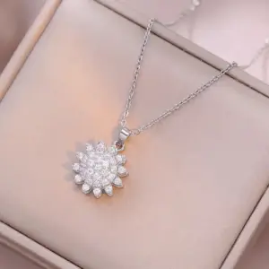 X2801 Steel Sunflower Necklace