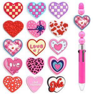 Wholesale Pink heart-shaped bead