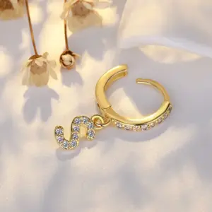 Ear Clip Letters S Only (14K Yellow Gold) / Copper Plating 14K Real Gold