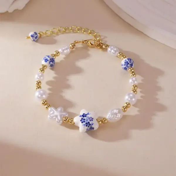 Wholesale Casual Classical Pentagram Heart Shape 304 Stainless Steel Beaded Chain Bracelets In Bulk