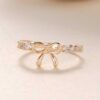 Wholesale Japanese and Korean Jewelry Simple Diamond Bow Ring Handset Finger Ring for Women