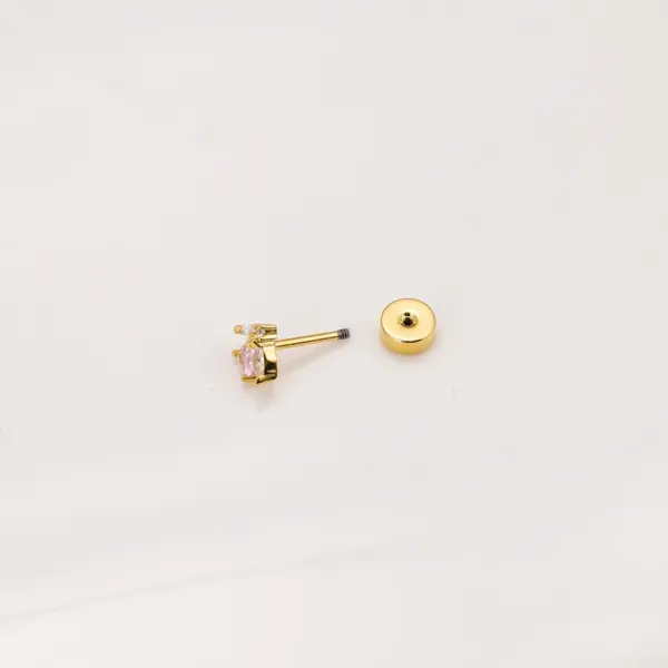 oly-ad5a00f825eb00a078603327ea4867b7 Wholesale 1 Piece Copper Zircon Ear Cartilage Rings & Studs Heart Shape Butterfly Waterproof Non Tarnish Surgical Steel