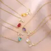 Wholesale Jewelry Elegant Tulips Titanium Steel Copper Zircon Pendant Necklace Cable Chain
