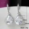 Wholesale Fashion Full Water Drop Shaped Zircon Copper Earrings Wholesale