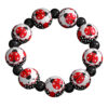 Wholesale Seven-spotted ladybug-shaped printed wooden bead bracelet
