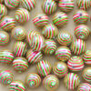 Wholesale 10pcs Round Beads 16mm Christmas Series Acrylic Candy Thread Printing DIY Beads