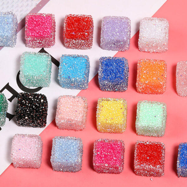 oly-ad7094ba21b9596b468b559b0255151c Wholesale Glittery candy-colored rhinestone soft candy square beads