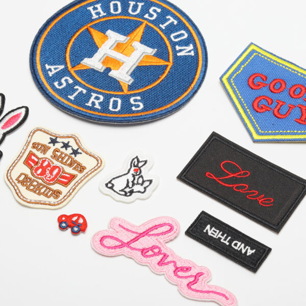 Wholesale Elegant embroidery computer embroidery stickers cute rabbit round badge English letter series clothing bag decorative cloth stickers
