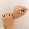 Wholesale [nihaojewelry]PVD Coated Real Gold Plated 18K Gold Geometric 304 Stainless Steel French Style Waterproof Non Tarnish