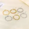 Ion Plating (IP) 18K Gold Plated Solid Color 304 Stainless Steel Vacation Simple Style Waterproof Non Tarnish 304 Stainless Steel Bracelets