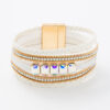 Wholesale Bohemian fashion rhinestone color Crystal multi-layer leather women's bracelet hand-woven leather women's bracelet