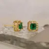 1 Pair Simple Style Commute Square Plating Inlay Copper Zircon 18k Gold Plated Ear Studs