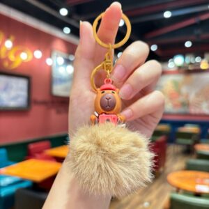 Brown fur ball [red camera] / 8.6*5.5cm