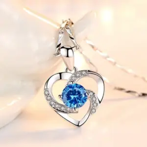 Blue Diamond Pendant Necklace