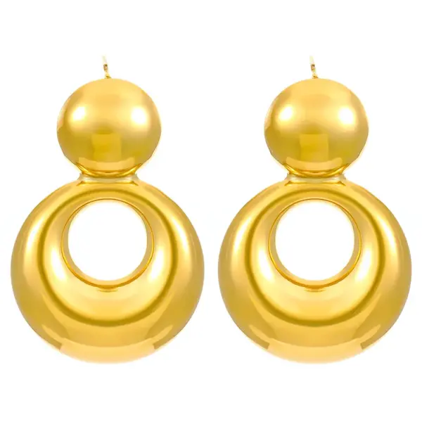 1 Pair Casual Simple Style Streetwear Geometric Plating 304 Stainless Steel Drop Earrings