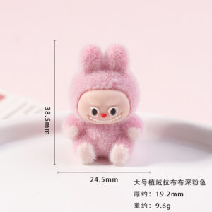 Large flocked fabric dark pink / Labubu series