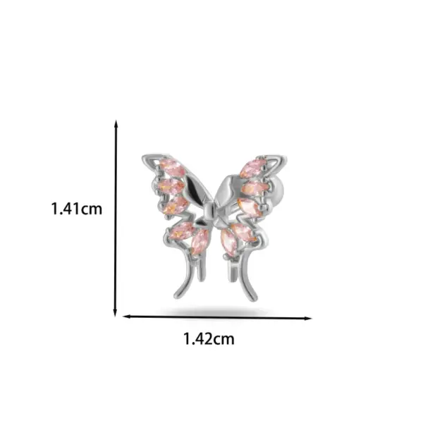Wholesale 1 Piece Ear Cartilage Rings & Studs IG Style Vintage Style Simple Style Heart Shape Flower Butterfly 316L Stainless Steel Copper Waterproof Non Tarnish Surgical Steel Zircon Ear Cartilage Rings & Studs