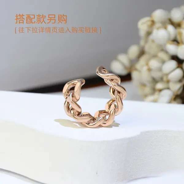 Wholesale PVD Coated Real Gold Plated 18K Gold Geometry 304 Stainless Steel Fashion Waterproof Non Tarnish Open Rings