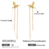 Wholesale PVD Coated Real Gold Plated 18K Gold 304 Stainless Steel Simple Style Classic Style Waterproof Non Tarnish Drop Earrings Ear Studs