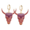 Wholesale Europe and the United States cross-border retro cow head earrings fashion pink hat cowboy boots alloy oil drop pendant earrings jewelry