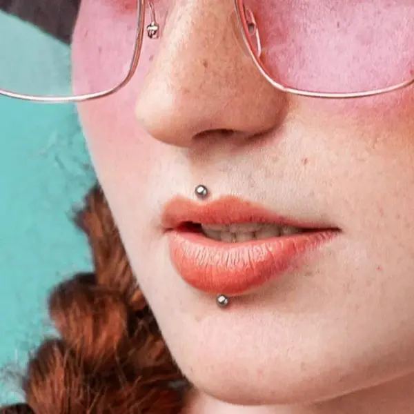 Wholesale Medical Grade 304 Stainless Steel Geometric Pattern Lip Studs Earrings Round Ball Lip Studs Tongue Studs Eyebrow Studs Underarm Studs Piercing Jewelry