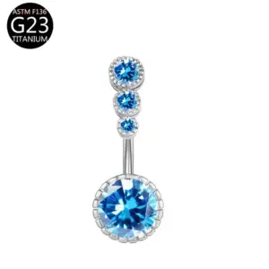 Silver-Lake Blue-Three Zirconium Ball Style