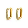 Korean Copper Inlaid Zircon Square Ear Buckle Fashion Simple Geometric Earrings
