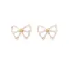 Simple Style Bow Knot Inlaid Pearls Alloy No Inlaid Earrings Ear Studs