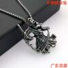 Wholesale Foreign trade Halloween fashion jewelry vintage necklace sweater chain death sickle skull stainless steel pendant necklace
