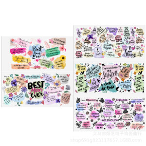 Encouragement column transparent crystal water cup waterproof sticker set (5 pieces/set)-2