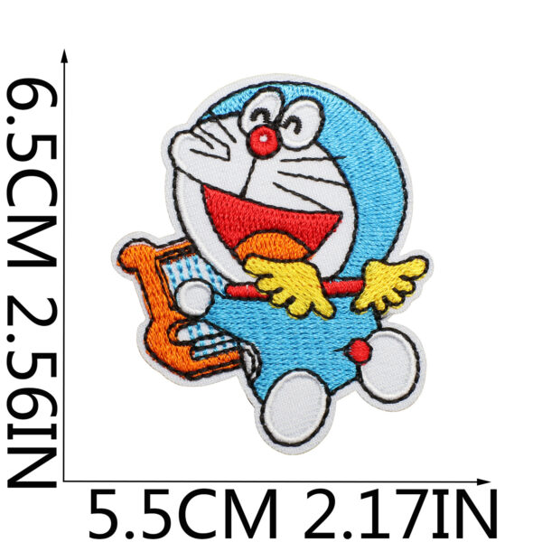 Wholesale Animated Character Embroidered Cloth Sticker Japanese Kitten Animated Cartoon Patch Sticker Alien Cat Bag Decoration Embroidered Label