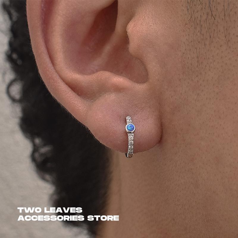 Wholesale Same style earrings double ring plain ring new pular niche design high-grade earrings men's elegant all-match fashion earrings