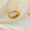 18K Real Gold Plated Gold Plated 304 Stainless Steel PVD Coated Inlay Rings