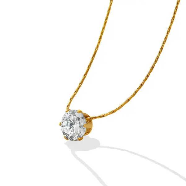 Wholesale PVD Coated Real Gold Plated Geometric Titanium Steel Fashion Waterproof Non Tarnish Necklace