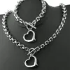 Wholesale Jewelry Casual Hip-Hop Simple Style Heart Shape Titanium Steel Bracelets Necklace