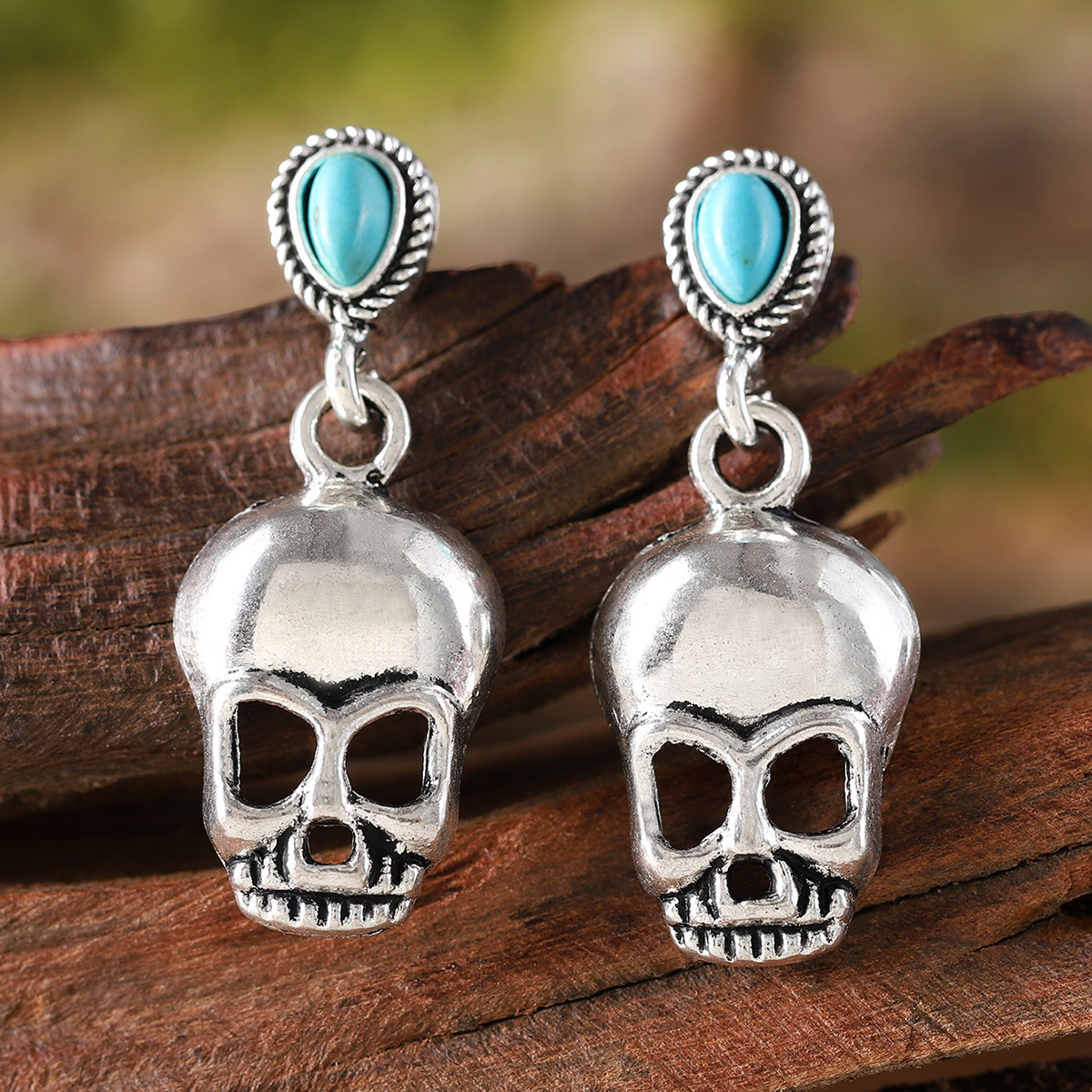Wholesale ghost skull magic hat earrings hip hop punk style
