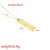 Wholesale PVD Coated Real Gold Plated Geometric Customization Laser Engraving 304 Stainless Steel Simple Style Waterproof Non Tarnish 304 Stainless Steel Pendant Necklace