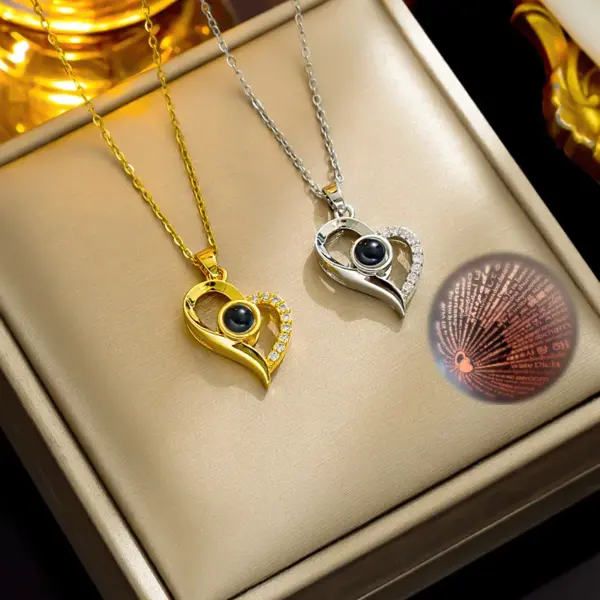 Wholesale PVD Coated Real Gold Plated Heart Shape Stainless Steel Simple Style Korean Style Waterproof Non Tarnish Titanium Steel Pendant Necklace