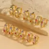Wholesale 1 Pair Elegant Simple Style Round Plating Inlay Copper Zircon 14K Gold Plated Earrings