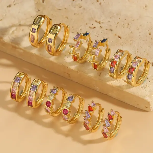 Wholesale 1 Pair Elegant Simple Style Round Plating Inlay Copper Zircon 14K Gold Plated Earrings