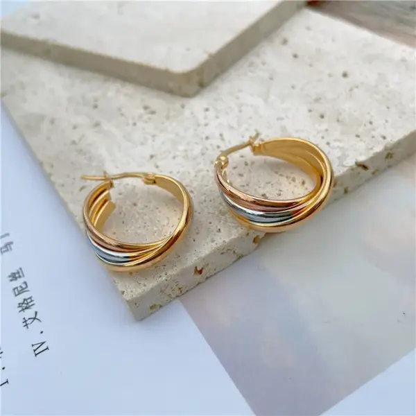 Wholesale Simple Style Geometric Circle Stainless Steel Round Ellipse Earrings