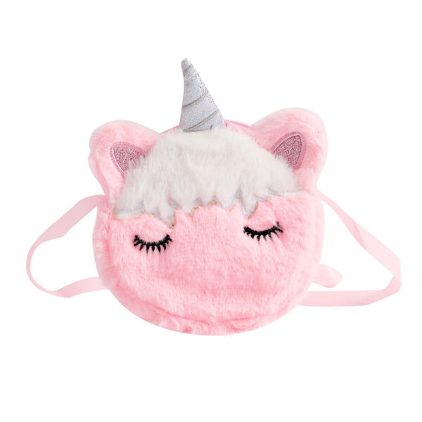 Wholesale Children's crossbody bag cartoon unicorn plush shoulder bag