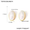 Wholesale 304 Stainless Steel Geometric PVD Coated Fritillary Real Gold Plated Elegant Classical Simple Style Waterproof Non Tarnish Inlay Rings Earrings Necklace