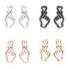Wholesale PVD Coated 18K Gold Real Gold Plated Geometric 304 Stainless Steel Simple Style Korean Style Waterproof Non Tarnish Ear Studs