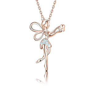 Wholesale Ballet Girl Diamond Wing Pendant