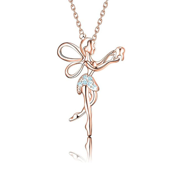 Wholesale Ballet Girl Diamond Wing Pendant