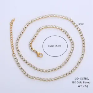 3mm Gold 45cm 5cm