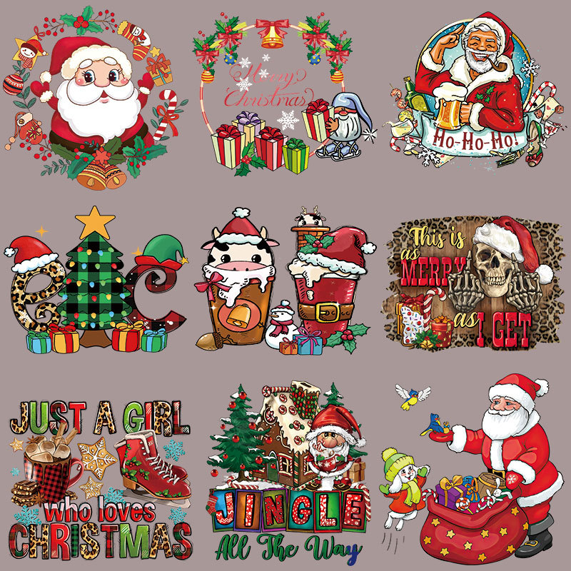 Wholesale Christmas heat transfer stickers