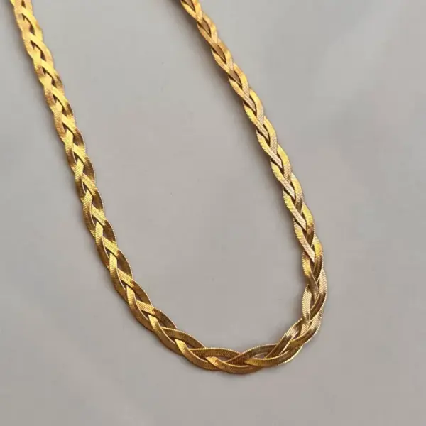 Wholesale 304 Stainless Steel 18K Gold Plated Rock Streetwear Plating Solid Color Choker